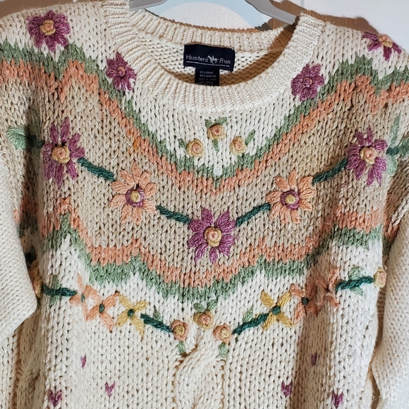 Vintage Hunters Run Chunky Knit Crew Neck Sweater - Picture 2 of 12